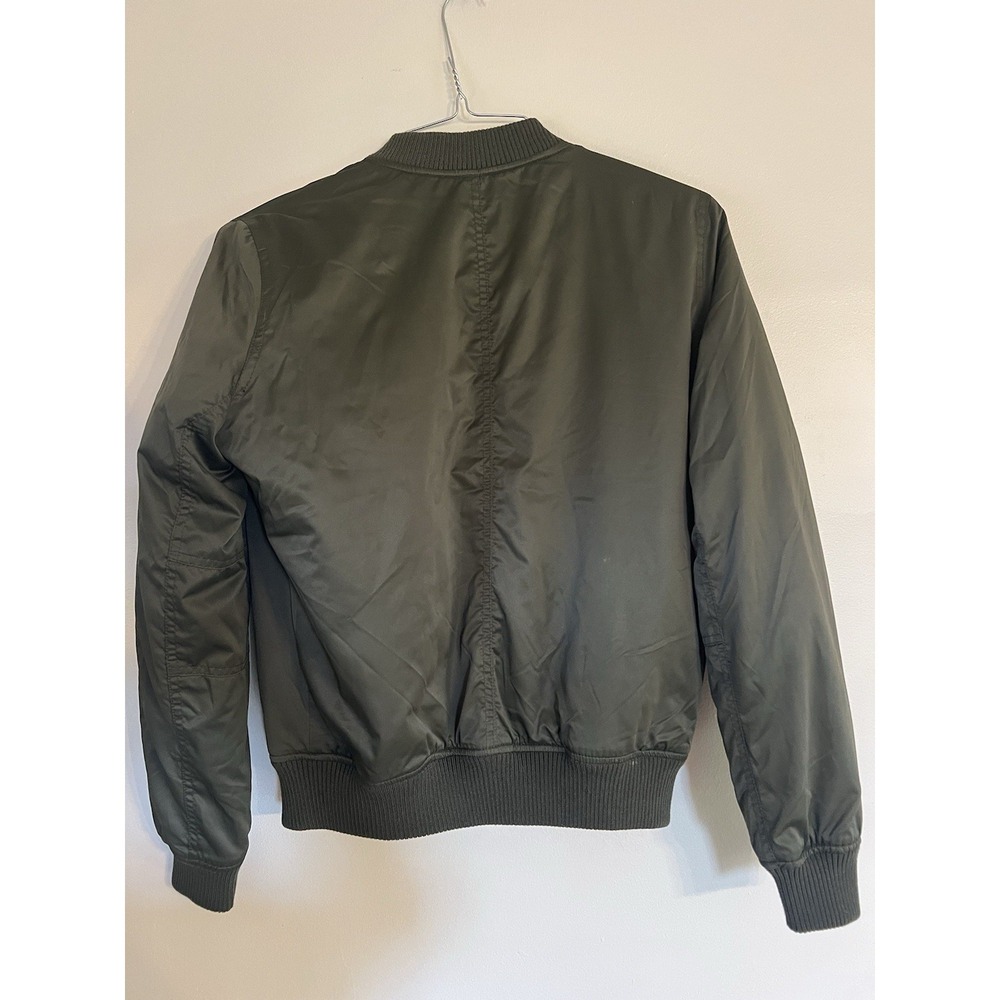 American Eagle AE Olive Green Bomber Jacket Coat Size M Women's - Picture 2 of 6